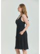 V Neck Robe Black Plus Size Dress 4587